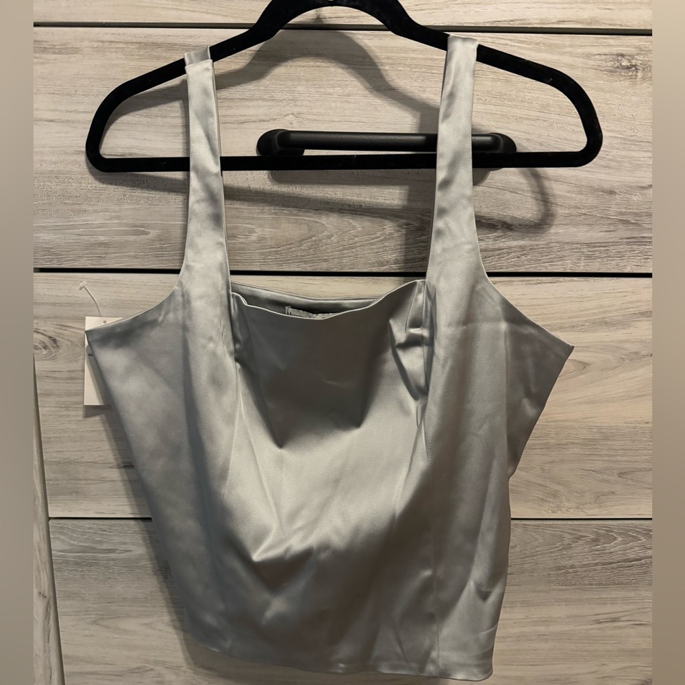 Abercrombie and Fitch metallic silver top